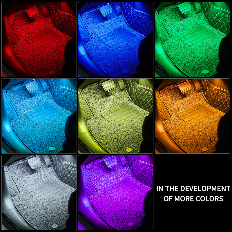 Universal App-Controlled RGB Car Interior Footwell Light Kit