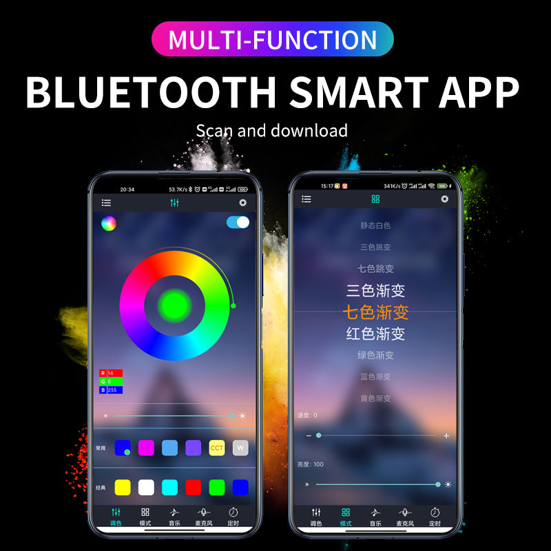 Universal App-Controlled RGB Car Interior Footwell Light Kit